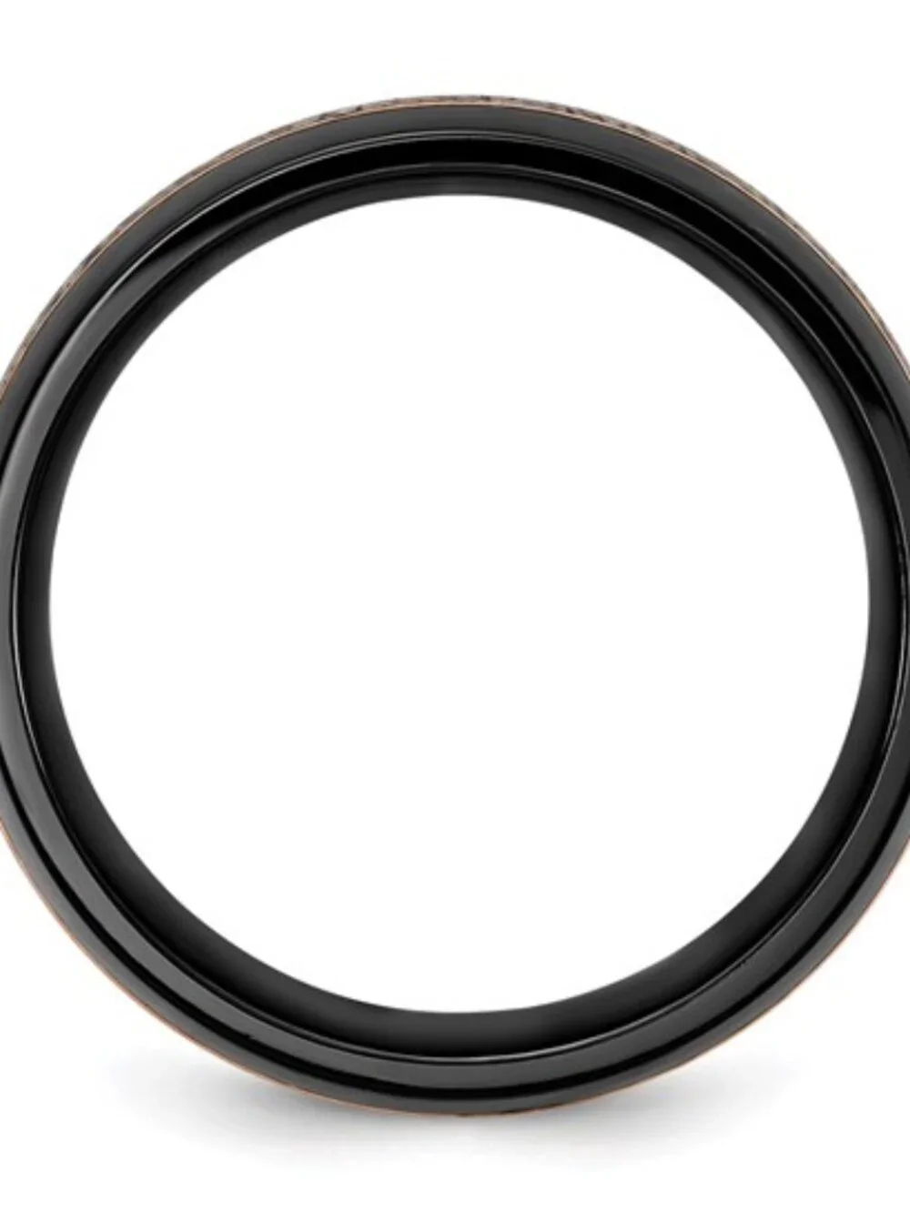 Chisel Black Zirconium Ring 8mm Band Rose Gold Accents & Real Antler Inlay